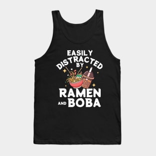 Easily Distracted By Ramen and Boba Japanese Kawaii Tank Top